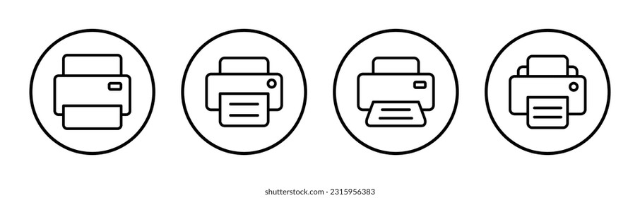 Print icon set illustration. printer sign and symbol