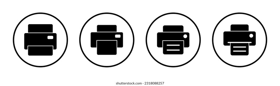 Print icon set illustration. printer sign and symbol