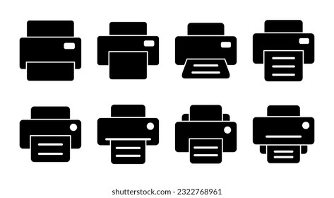 Print icon set illustration. printer sign and symbol