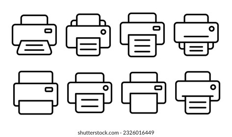 Print icon set illustration. printer sign and symbol