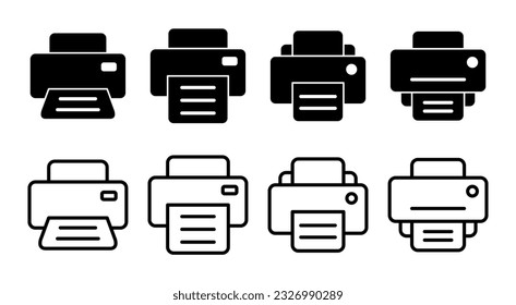 Print icon set illustration. printer sign and symbol