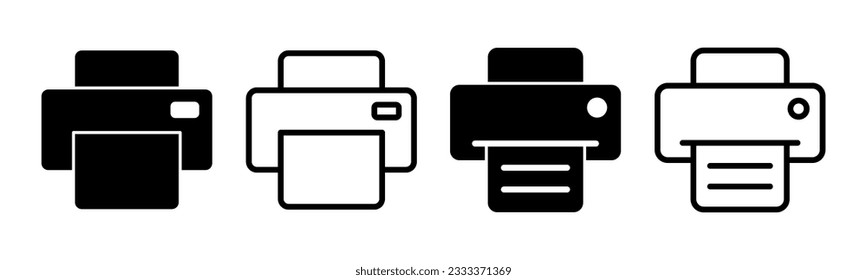 Print icon set illustration. printer sign and symbol