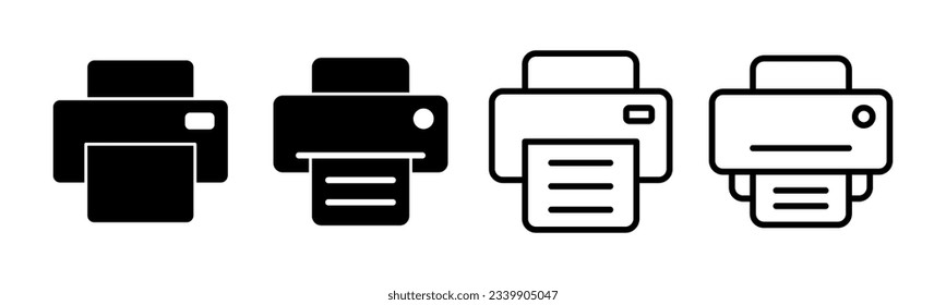 Imprimir ilustración de conjunto de iconos. símbolo y signo de impresora