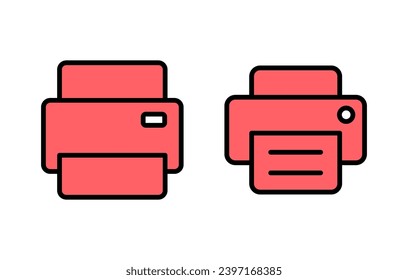 Imprimir ilustración de conjunto de iconos. símbolo y signo de impresora