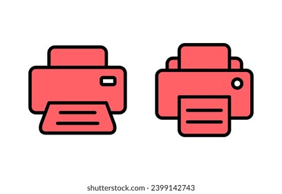 Print icon set illustration. printer sign and symbol