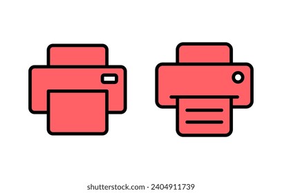 Print icon set illustration. printer sign and symbol