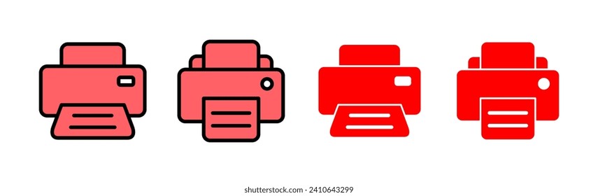 Print icon set illustration. printer sign and symbol