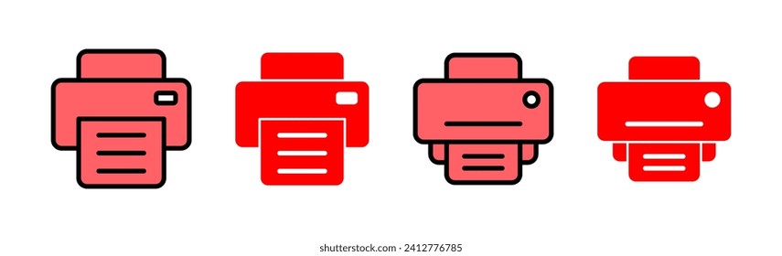 Print icon set illustration. printer sign and symbol