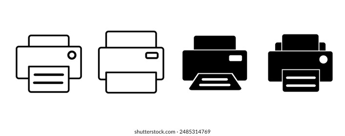 Ilustración de conjunto de iconos de impresión. símbolo y signo de impresora