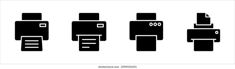 Print icon set illustration, printer sign and symbol, on a white background.