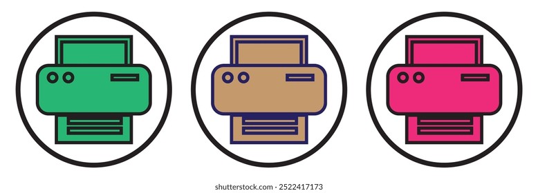 Print icon set illustration. printer sign and symbol