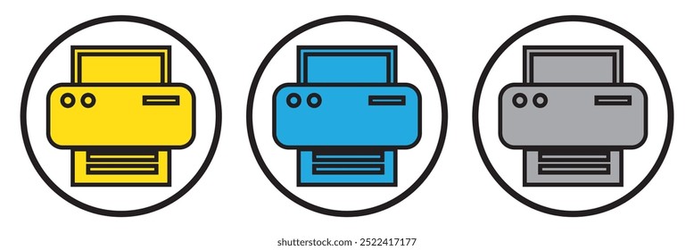 Print icon set illustration. printer sign and symbol