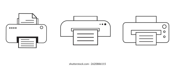 Imprimir ícone definir ilustração. sinal e símbolo da impressora.