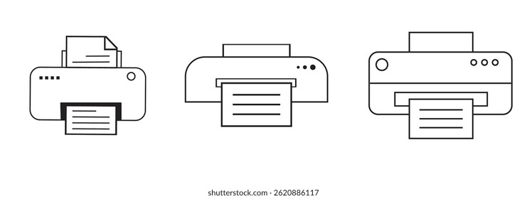 Imprimir ícone definir ilustração. sinal e símbolo da impressora.