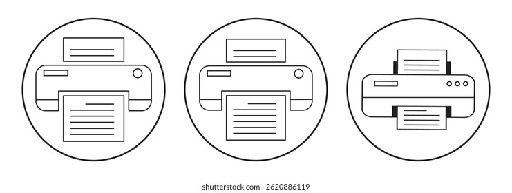 Imprimir ícone definir ilustração. sinal e símbolo da impressora.