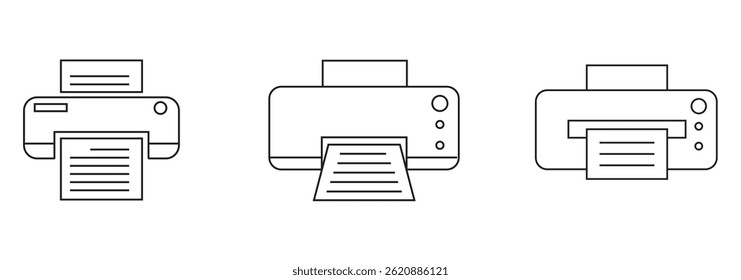 Imprimir ícone definir ilustração. sinal e símbolo da impressora.