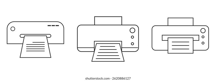 Imprimir ícone definir ilustração. sinal e símbolo da impressora.