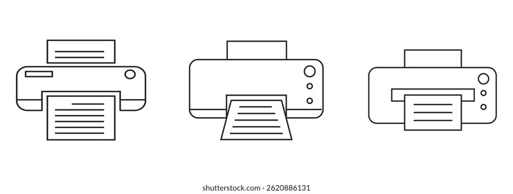 Imprimir ícone definir ilustração. sinal e símbolo da impressora.