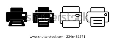 Print icon set illustration. printer sign and symbol