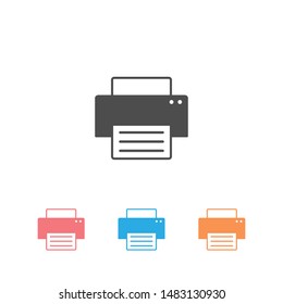 Print icon set on the white background. Vector