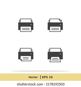 Print Icon set. Printer Symbol. Design Logo Template. Vector Icon EPS 10 Pixel Perfect