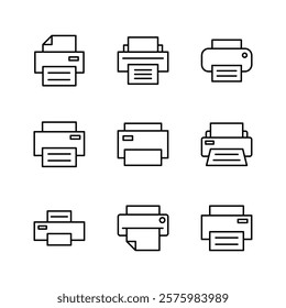 Print icon set. printer icon vector. 