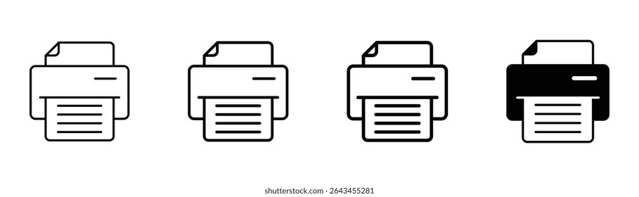 Imprimir conjunto de ícones. ícone da impressora vetor para aplicativos e sites.