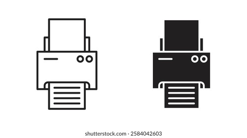 Print icon set in thin line. vector illustrations for web