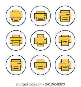 Print icon set vector. printer sign and symbol