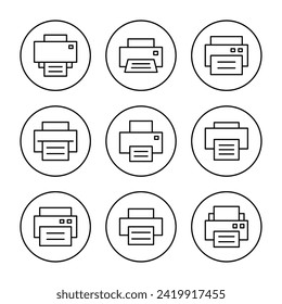 Print icon set vector. printer sign and symbol