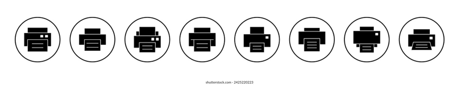 Print icon set vector. printer sign and symbol
