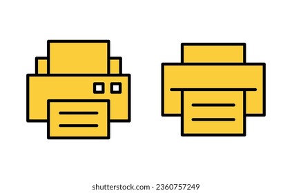 Print icon set for web and mobile app. printer sign and symbol