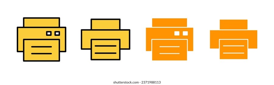 Print icon set for web and mobile app. printer sign and symbol