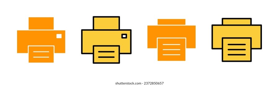 Print icon set for web and mobile app. printer sign and symbol