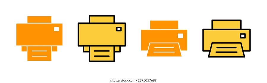 Print icon set for web and mobile app. printer sign and symbol