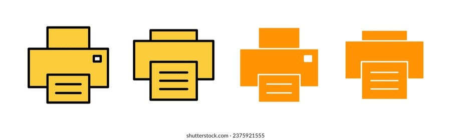 Print icon set for web and mobile app. printer sign and symbol