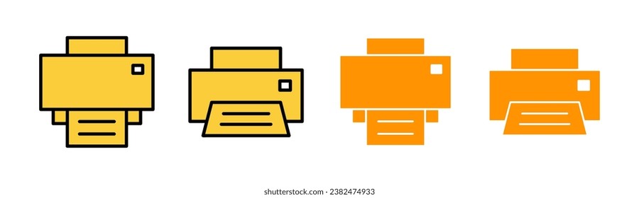 Juego de iconos de impresión para aplicaciones web y móviles. símbolo y signo de impresora