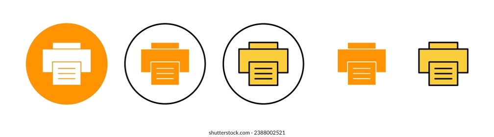 Drucken Sie Icon-Set für die Web- und mobile App. Druckzeichen und Symbol