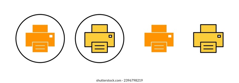 Print icon set for web and mobile app. printer sign and symbol