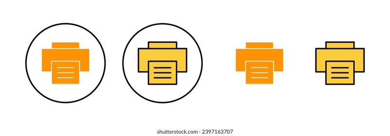 Print icon set for web and mobile app. printer sign and symbol