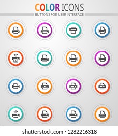 Print icon set for web sites and user interface