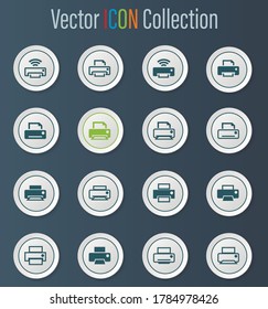 Print icon set for web sites and user interface
