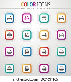 Print icon set for web sites and user interface