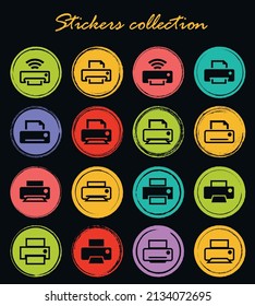 Print icon set for web sites and user interface