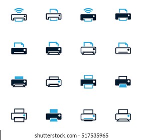 Print icon set for web sites and user interface
