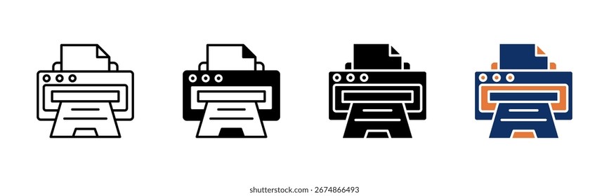Print icon sheet multiple style collection