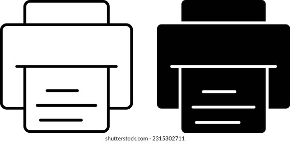 Print icon sheet, simple trendy flat style line and solid Isolated vector illustration on white background. For apps, logo, websites, symbol , UI, UX, graphic and web design. EPS 10.