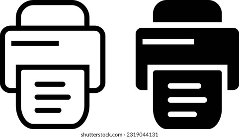 Print icon sheet, simple trendy flat style line and solid Isolated vector illustration on white background. For apps, logo, websites, symbol , UI, UX, graphic and web design. EPS 10.