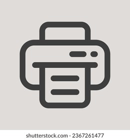 Print Icon in Simple, Flat and Minimalist Style