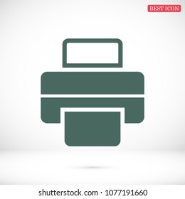 print icon, stock vector illustration flat design style